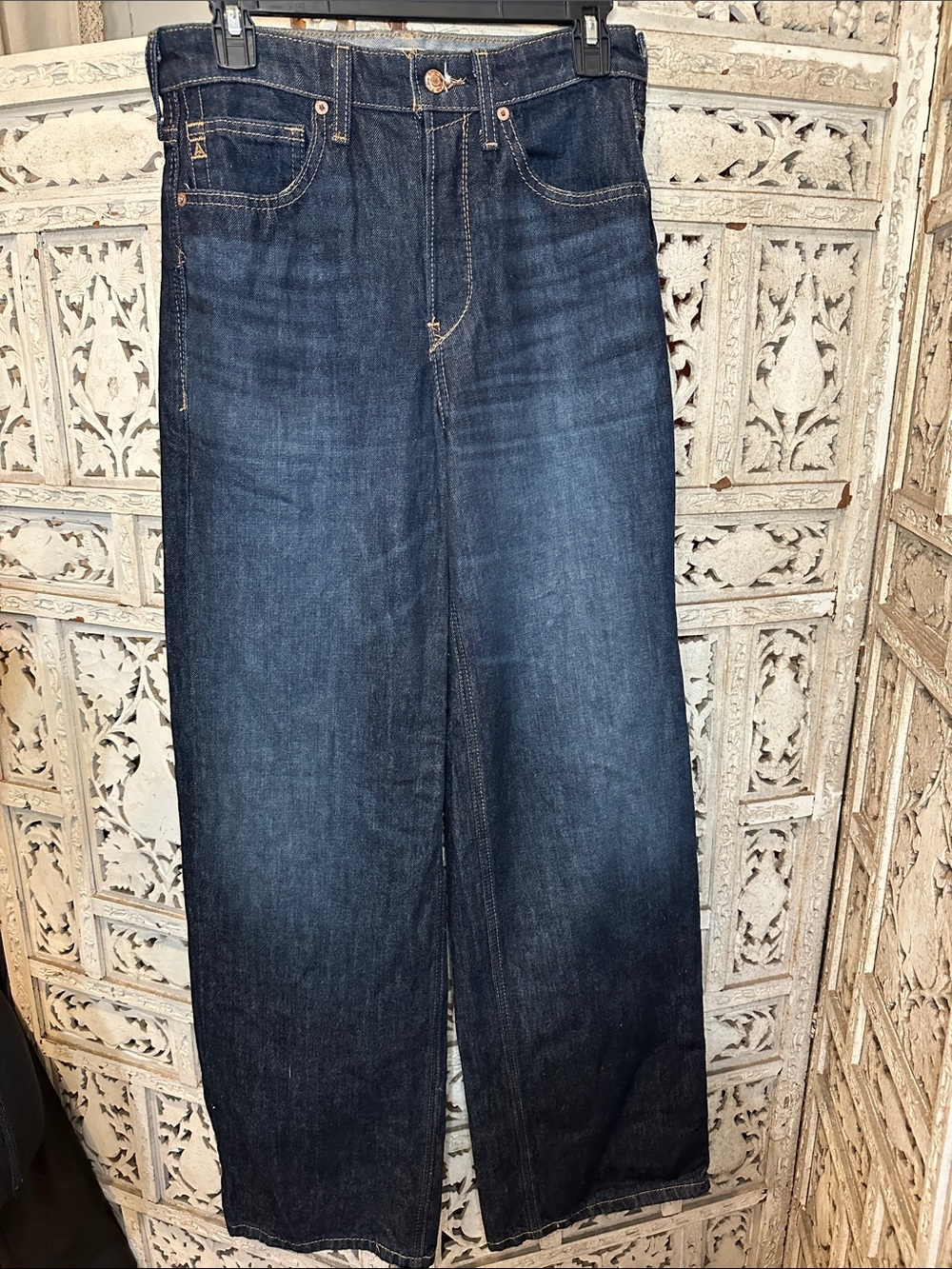 Ariat Dark Blue Ultra High Rise Tomboy Wide Leg Jeans